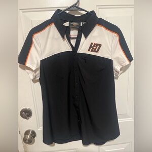 Harley Davidson Women’s Colorblock Performance Short Sleeve Shirt #1 Medium